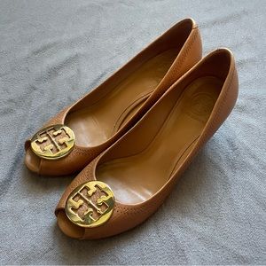 Tory Burch open toe wedge, Size 8